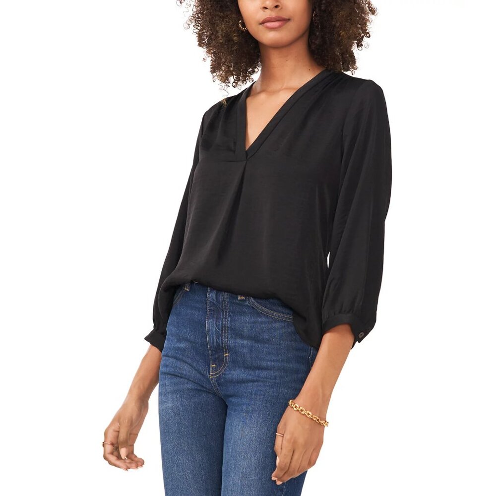 Vince Camuto Women's Blouson Sleeve V-Neck Blouse